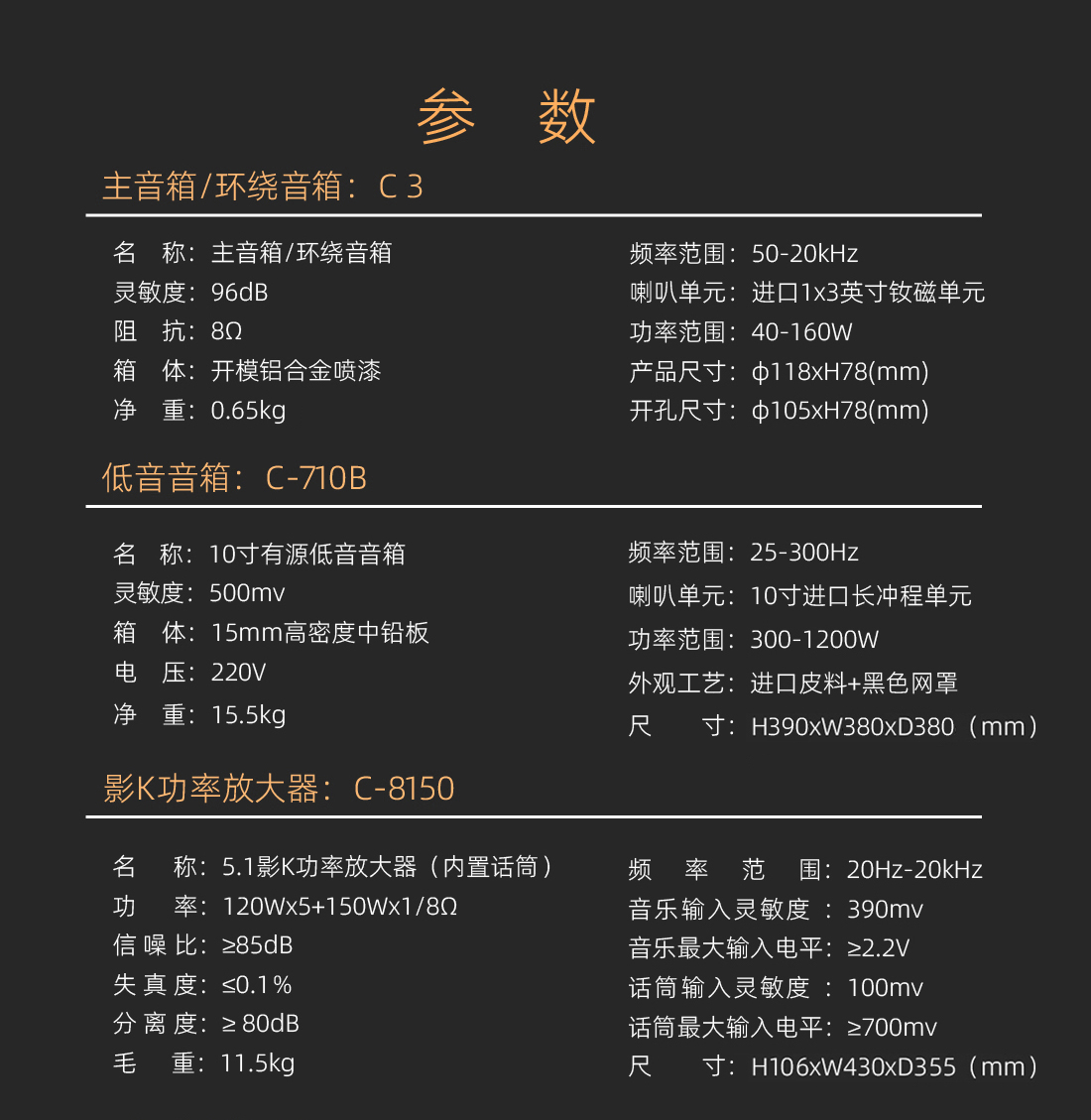 英嘉尼心愛3號套餐5.1客廳影K影院